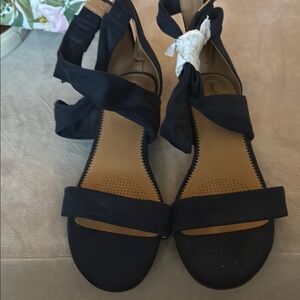 Elegant Navy Velvet Women's Sandals